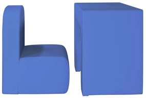Canapea pentru copii 2-in-1, albastru, piele ecologica Albastru