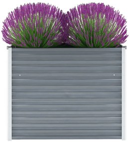vidaXL Strat înălțat de grădină, gri, 100x40x77 cm, oțel galvanizat