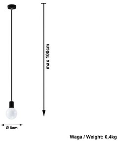 Lustră Sollux Bombilla Black, negru