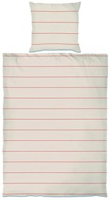 Lenjerie de pat roșie/bej din bumbac satinat pentru pat de o persoană/extinsă 140x220 cm Align – Mette Ditmer Denmark