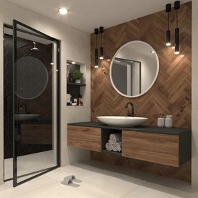 Oglindă Grace Round Mirror 80cm – Alb