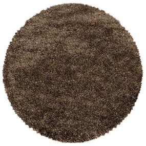 Covor maro închis rotund ø 200 cm Fluffy – Ayyildiz Carpets