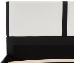 Cadru de pat, alb si negru, 140 x 200 cm, piele artificiala white and black, 140 x 200 cm