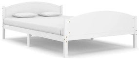 322034 vidaXL Cadru de pat, alb, 140x200 cm, lemn masiv de pin