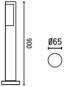 Stalp exterior IP54, LED H-90cm Beret 75523