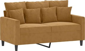 vidaXL Canapea cu 2 locuri, maro, 120 cm, catifea