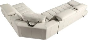 Coltar LUX design italian cu sezlong dreapta Cowhide gri deschis