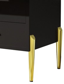 Bufet modern cu ușă din sticlă în nuanță turcoaz, Negru | Aosom Romania