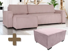 Coltar extensibil cu taburet SMART SET, roz deschis