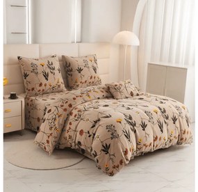 Lenjerie de pat din microplush HERBARIU bej Dimensiune lenjerie de pat: 2 buc 70 x 90 cm | 200 x 220 cm