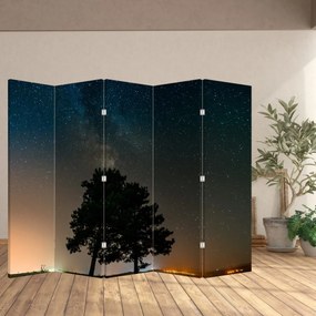 Paravan - Cerul nocturn și copaci (210x170 cm)