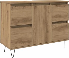 vidaXL Dulap pentru baie stejar artizanal, 80x33x60 cm, lemn prelucrat