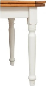 Masa extensibila, L160(290) 90 H80 cm, alb antic nuc antichizat, lemn masiv