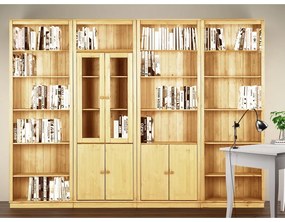 Bibliotecă în culoare naturală din lemn de pin 370x223 cm Anita – Støraa