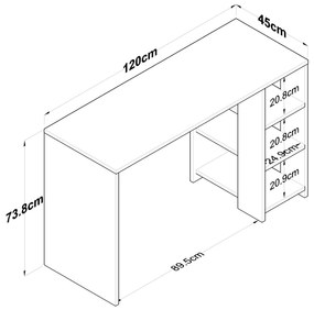 Masă PC Sikine 1 (Nuc + antracit) . 1094916