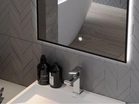 Mexen Erma oglindă de baie iluminată 50 x 70 cm, LED 6000K, anti-abur, ramă neagră - 9814-050-070-611-70
