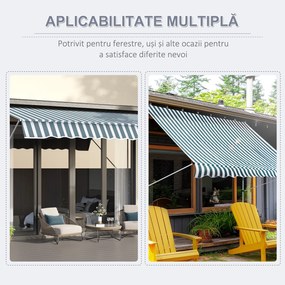Outsunny Copertina cu Mecanism Telescopic din Metal, Protecție UV, Poliester, 300x150 cm | Aosom Romania