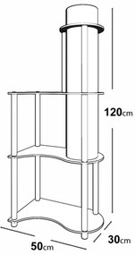 Lampă de podea NOTO cu polițe 1xE27/40W/230V, neagră