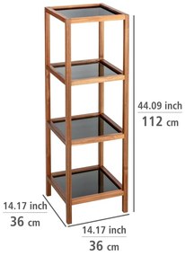 Etajeră de baie neagră/în culoare naturală din sticlă 36x112 cm Fondi – Wenko