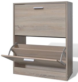 vidaXL Pantofar cu 2 compartimente, lemn, aspect de stejar