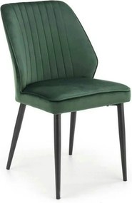Scaun tapitat K432, verde inchis, stofa catifelata, 48x57x85 cm