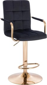 HC1015WP Scaun Neagră Catifea cu Bază Aurie