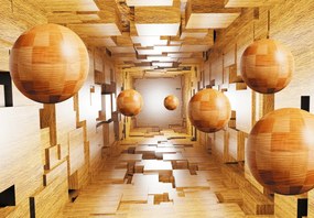 Fototapet - 3D motiv lemn (147x102 cm)