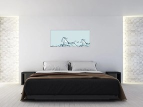 Tablou - Cai din picături de apă (120x50 cm)