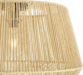 Plafondlamp zwart met beige papieren kap 50/50/30 - Combi