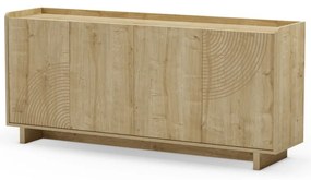 Comodă în culoare naturală cu aspect de lemn de stejar 180x80x40 cm Daira – Marckeric