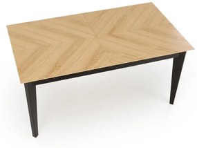 Masa extensibila Edmondo stejar natur/negru L160-240 cm