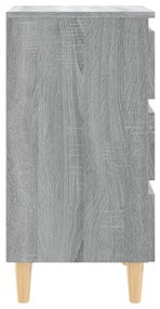 Noptiera cu picioare din lemn masiv, sonoma gri, 40x35x69 cm 1, sonoma gri