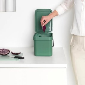 Brabantia Coș de colectare selectivă a deșeurilor Sort&Go 1003233, 6 l, Mâner, Montabil pe perete, Verde închis