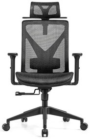 Scaun de birou ergonomic Mike-H, Full Mesh, Negru,