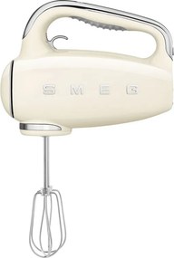 Mixer manual SMEG 50's Style HMF01CREU, 250 W, 9 viteze, Functie Turbo, Afisaj LED, Timer, Accesorii, Crem