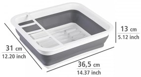 Scurgator de vase pliabil, Wenko, 36.5 x 13 x 31 cm, polipropilena/plastic, alb/gri