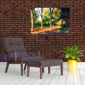 Tablou - Pădure de vară însorită, pictură (90x60 cm)