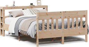 vidaXL Cadru de pat fără saltea, 120x190 cm, lemn masiv pin