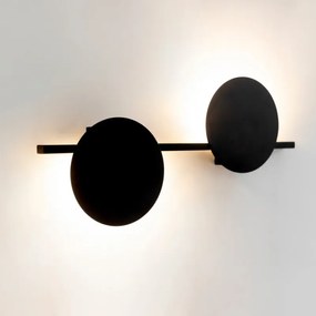 Aplica perete moderna neagra cu doua cercuri Eris