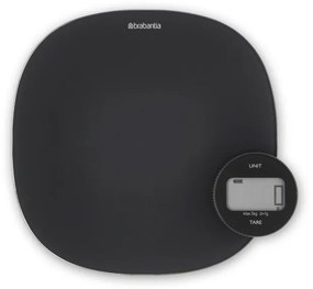Cantar de bucatarie Brabantia Tasty+ 1001253, Pana la 5 kg, Nu necesita baterii, Tare, Afisaj digital, Gri inchis