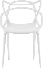 Set 4 bucati scaune din plastic KATO albe