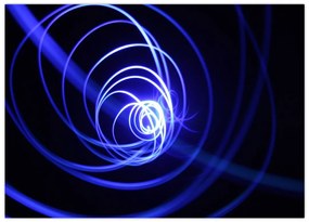 Tablou pe sticlă cu spirale albastre (70x50 cm)