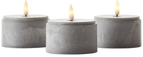 Brilliant - Set de 3 lumânări LED BOUGIE LED/2xAA IP44 gri/fumuriu