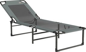 Outsunny Șezlong de Exterior Reglabil 4 Poziții, Scaun Pliabil cu Mâner, Gri. | Aosom Romania