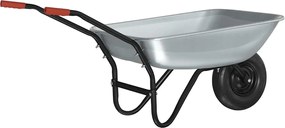 vidaXL Roabă Argintiu și Negru 133 x 62,5 x 58 cm Oțel