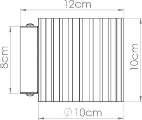 Aplică de perete neagră ø 10 cm Zora – Sollux