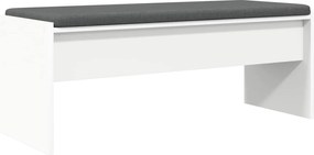 vidaXL Bancă pentru hol cu pernă Alb 103 x 38 x 40 cm
