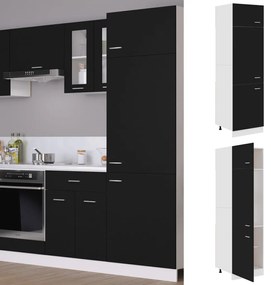802539 vidaXL Dulap de frigider, negru, 60x57x207 cm, lemn prelucrat