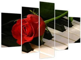 Tablou - Pian și trandafiri (150x105 cm)