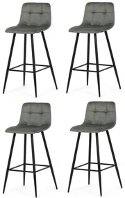 Set de scaune de bar B-X7015 GRN2, 4 buc